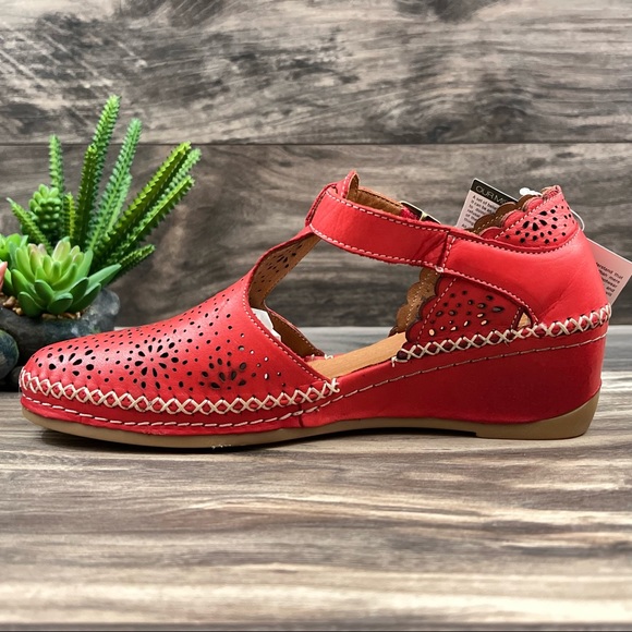 NIB Spring Step Roxela Red Leather T Strap Mary Jane Sandal Shoes - Picture 7 of 14